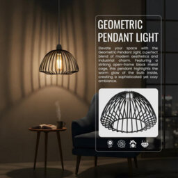 2 Pack Black Metal Cage Pendant Lampshades Modern Industrial Ceiling Lights With E27 Holder For Bedroom & Living Room - thumbnail 5