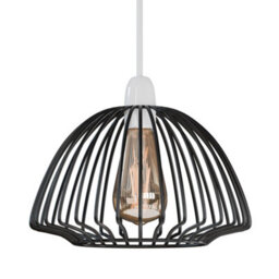 2 Pack Black Metal Cage Pendant Lampshades Modern Industrial Ceiling Lights With E27 Holder For Bedroom & Living Room - thumbnail 7