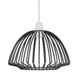 2 Pack Black Metal Cage Pendant Lampshades Modern Industrial Ceiling Lights With E27 Holder For Bedroom & Living Room - thumbnail 8