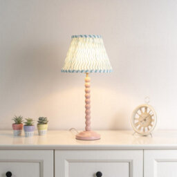 Valuelights Bobbles Rose Pink Bobbin Table Lamp With Green Arrow Pleated Shade - Led Bulb Included - thumbnail 5