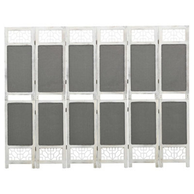 Berkfield 6-Panel Room Divider Grey 210X165 Cm Fabric - image 1