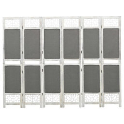 Berkfield 6-Panel Room Divider Grey 210X165 Cm Fabric