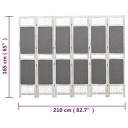 Berkfield 6-Panel Room Divider Grey 210X165 Cm Fabric - thumbnail 7
