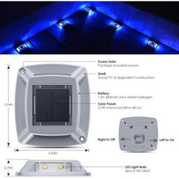 8Pcs Led Solar Deck Lights Ip68 Outdoor - thumbnail 4