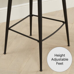 The Furniture Market Bella Boutique Blue Velvet Bar Stool Luxurious Design With Deep Button Back Black Satin Metal Legs Comfortable & Adjustable - thumbnail 8