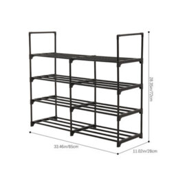 Thehotsale 4 Tier Double Row Diy Steel Tube Shoe Rack For 20 Pairs Of Shoes - thumbnail 9