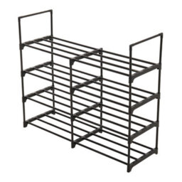 Thehotsale 4 Tier Double Row Diy Steel Tube Shoe Rack For 20 Pairs Of Shoes - thumbnail 4