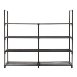 Thehotsale 4 Tier Double Row Diy Steel Tube Shoe Rack For 20 Pairs Of Shoes - thumbnail 5