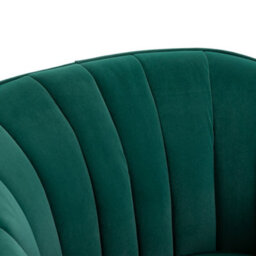 Homcom Velvet-Look Shell Shaped Chair With Thick Padded Seat, Green - thumbnail 8
