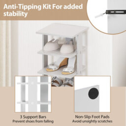 Gainoom 7-Tier Grey Vertical Shoe Rack Shoe Storage Organizer Shoe Tower - thumbnail 4
