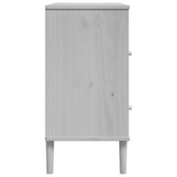 Berkfield Sideboard Senja Rattan Look White 80X40X80 Cm Solid Wood Pine - thumbnail 7