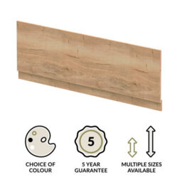 Balterley 1700mm Edge/power Straight Front Bath Panel & Plinth - Textured Woodgrain Autumn Oak - thumbnail 3