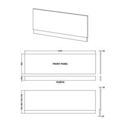 Balterley 1700mm Edge/power Straight Front Bath Panel & Plinth - Textured Woodgrain Autumn Oak - thumbnail 2