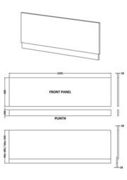 Balterley 1700mm Edge/power Straight Front Bath Panel & Plinth - Textured Woodgrain Autumn Oak - thumbnail 6