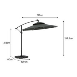 Breeins Black Outdoor Garden Patio Cantilever Parasol Patio Umbrellas For Backyard And Pool With Fillable Base And Cross Base - thumbnail 5