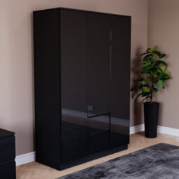 Lassic Vida Designs Glinton 3 Door 2 Drawer Wardrobe (100% Fsc), Black - thumbnail 5