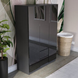 Lassic Vida Designs Glinton 3 Door 2 Drawer Wardrobe (100% Fsc), Black