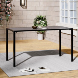 Breeins Rectangular Outdoor Garden Wood Effect Dining Table With Parasol Hole For Outdoor Dining And Garden, Grey - thumbnail 2