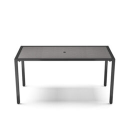 Breeins Rectangular Outdoor Garden Wood Effect Dining Table With Parasol Hole For Outdoor Dining And Garden, Grey - thumbnail 4