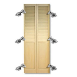 Louvre Wardrobe Cupboard Door Natural With Hinges & Pre Drilled Holes Sizes 2050X610 - thumbnail 1