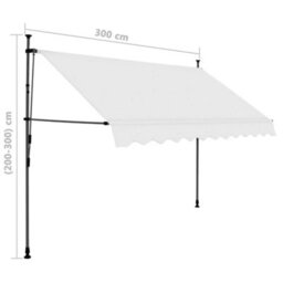 Berkfield Manual Retractable Awning With Led 300 Cm Cream - thumbnail 8