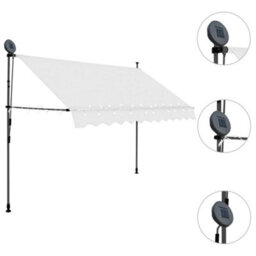 Berkfield Manual Retractable Awning With Led 300 Cm Cream - thumbnail 3