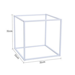 Living And Home White Cube Metal Floor Vase Flower Stand Wedding Centrepieces 31Cm - thumbnail 5