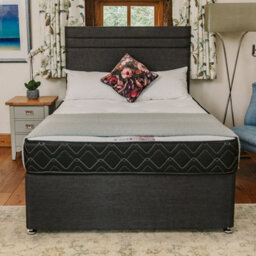 Divan Base Direct Madrid Special Memory Foam Sprung Divan Bed Set 5Ft King 4 Drawers Continental - Naples Slate - thumbnail 2