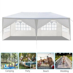 3X6M White Gazebo Marquee Tent With 6 Sides Garden - thumbnail 3