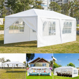 3X6M White Gazebo Marquee Tent With 6 Sides Garden - thumbnail 1