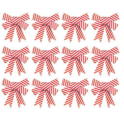 Snow White 6X 2 Red White Candy Stripe Christmas Bows Tree Decoration 17Cm X 14Cm - thumbnail 1