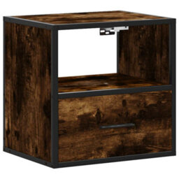 Berkfield Wall-Mounted Bedside Cabinets 2 Pcs Smoked Oak 40X31X39.5 Cm - thumbnail 5