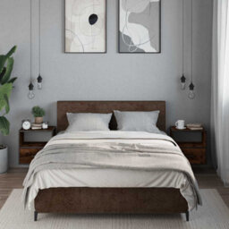 Berkfield Wall-Mounted Bedside Cabinets 2 Pcs Smoked Oak 40X31X39.5 Cm - thumbnail 3
