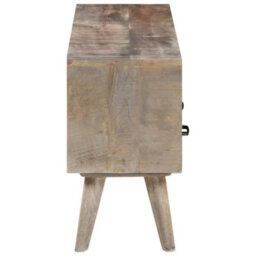 Berkfield Tv Cabinet Grey 130X35X51 Cm Solid Rough Mango Wood - thumbnail 3