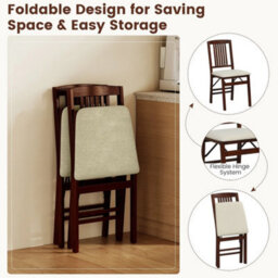 Folding Dining Chairs 2-Pack Foldable Upholstered Kitchen Chairs - thumbnail 6