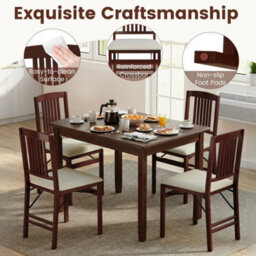 Folding Dining Chairs 2-Pack Foldable Upholstered Kitchen Chairs - thumbnail 5