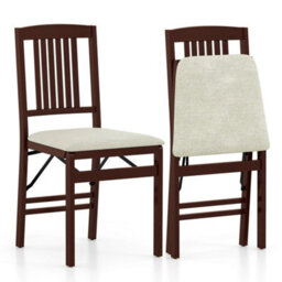 Folding Dining Chairs 2-Pack Foldable Upholstered Kitchen Chairs - thumbnail 1