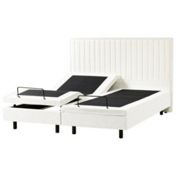 Beliani Adjustable Bed Boucle Castellan 180 X 200 Cm (Eu Super King) Off-White - thumbnail 4