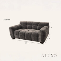 Aluxo Harlem 2 Seater Boucle Sofa Loveseat Chocolate Medium 5 Year Warranty - thumbnail 5