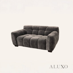 Aluxo Harlem 2 Seater Boucle Sofa Loveseat Chocolate Medium 5 Year Warranty - thumbnail 2
