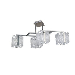Luminosa Lighting Luminosa Tokio Rectangular Telescopic Convertible To Semi Flush 4 Light G9 Line, Gloss White/polished Chrome - thumbnail 9