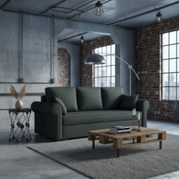 Olimpia Living Room Sofa Bed With Sleeping Function Bonell Springs Foam Hydrophobic Fabric 234X92X90 Cm Dark Green - thumbnail 2