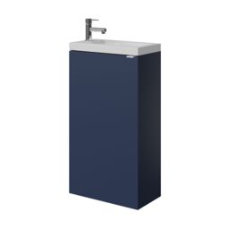 GoodHome Imandra Matt Blue Single Freestanding Bathroom Cloakroom Unit (H) 790mm (W) 440mm - thumbnail 3