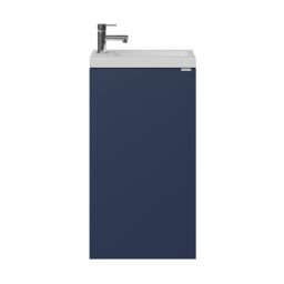 GoodHome Imandra Matt Blue Single Freestanding Bathroom Cloakroom Unit (H) 790mm (W) 440mm - thumbnail 4