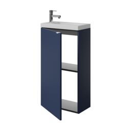 GoodHome Imandra Matt Blue Single Freestanding Bathroom Cloakroom Unit (H) 790mm (W) 440mm - thumbnail 5