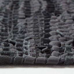 Homescapes Denver Leather Woven Rug Black, 150 X 240 Cm - thumbnail 4