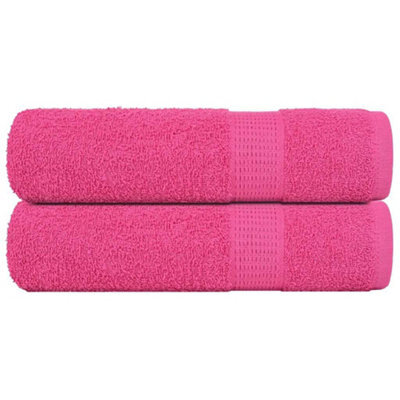 Berkfield Bath Towels 2 Pcs Pink 100X150 Cm 360 Gsm 100% Cotton - image 1