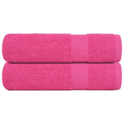 Berkfield Bath Towels 2 Pcs Pink 100X150 Cm 360 Gsm 100% Cotton