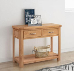 Buttercup Farm Bologna Console Table With 2 Drawers - D42 X W100 X H80 Cm - Oak - thumbnail 2