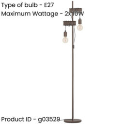 Loops 2 Pack Stylish Modern Design Antique Brown And Black Floor Lamp For Indoor Use - thumbnail 2